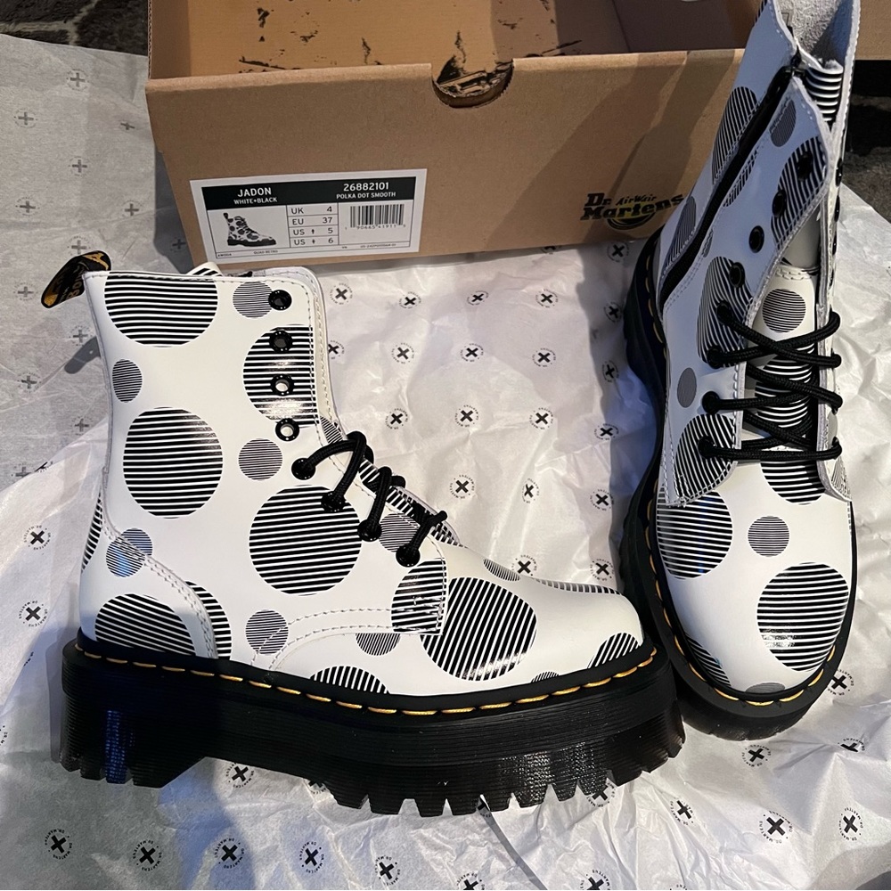 Dr Martens Jadon Polka Dot Combat Boot